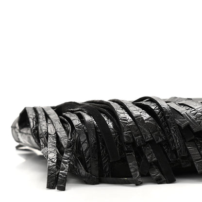 Nancy Gonzalez Crocodile Fringe Crossbody Clutch Black 9 of 10