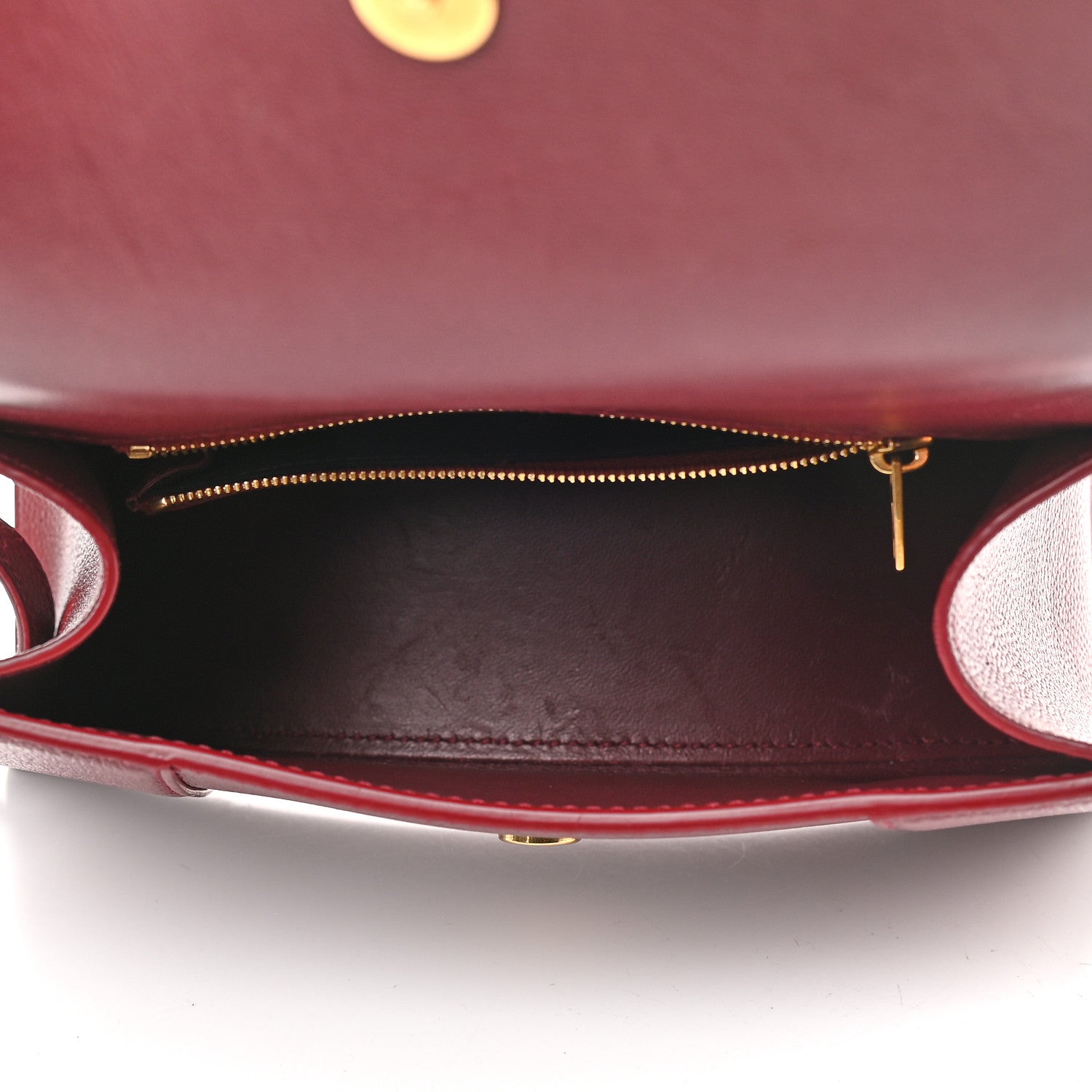 Balenciaga Grained Calfskin Small Hourglass Top Handle Bag Dark Red 5 of 10