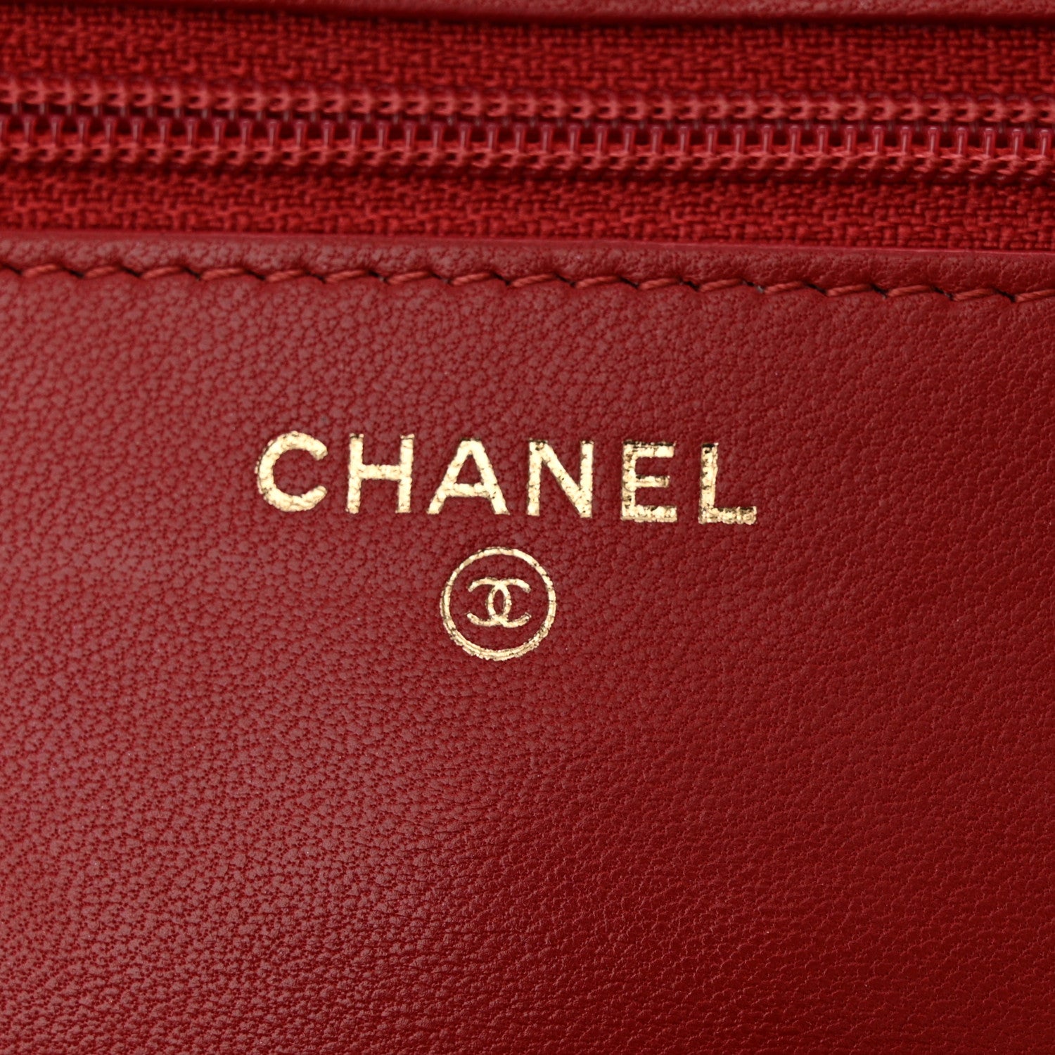 Chanel Lambskin Quilted Trendy CC Wallet On Chain WOC Red 6 of 16