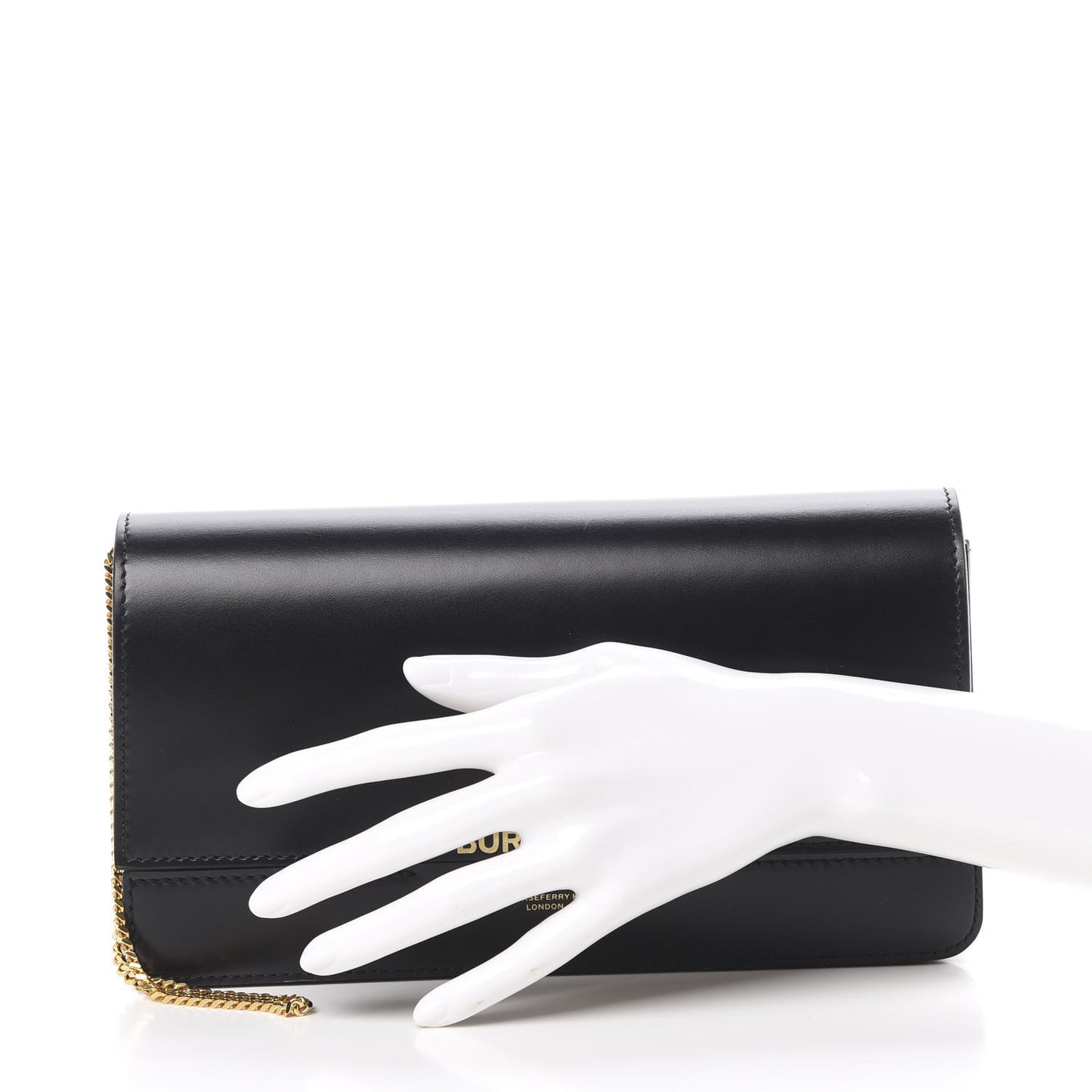 Calfskin Grace Chain Clutch Black