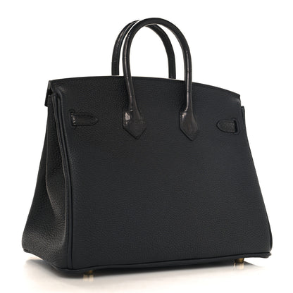 Hermes Togo Matte Alligator Birkin Touch 25 Black 3 of 16