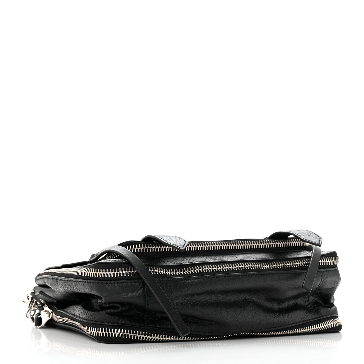 Lambskin Medium PS1 Plus Zip Satchel Black