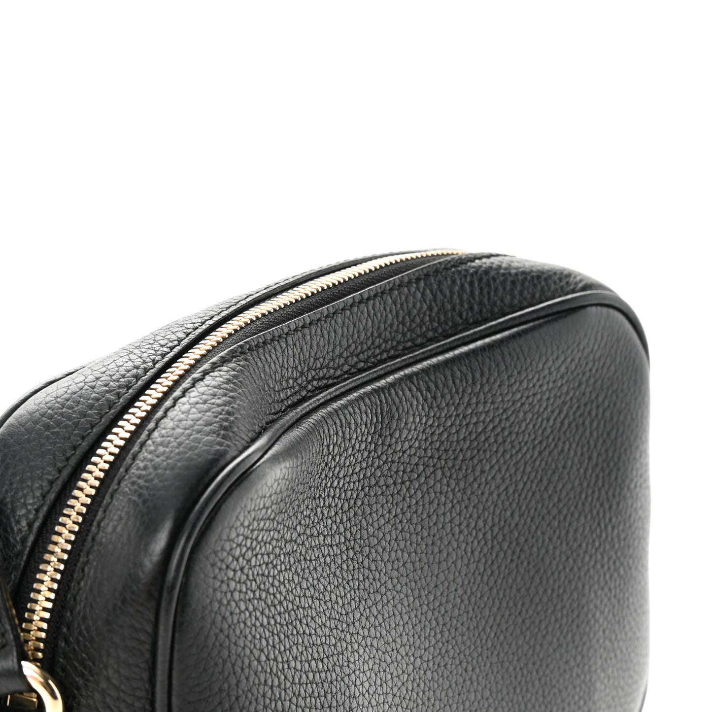 Pebbled Calfskin Small Soho Disco Bag Black
