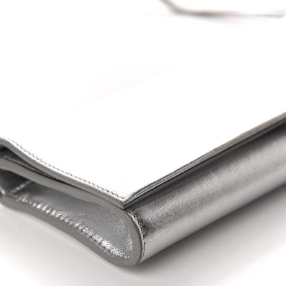 Saint Laurent Nappa Silk Fetiche Clutch Argento 6 of 11