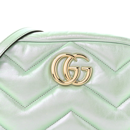 Gucci Iridescent Nappa Chevron Matelasse Small GG Marmont Chain Shoulder Bag Iridescent Salvy Green 8 of 11