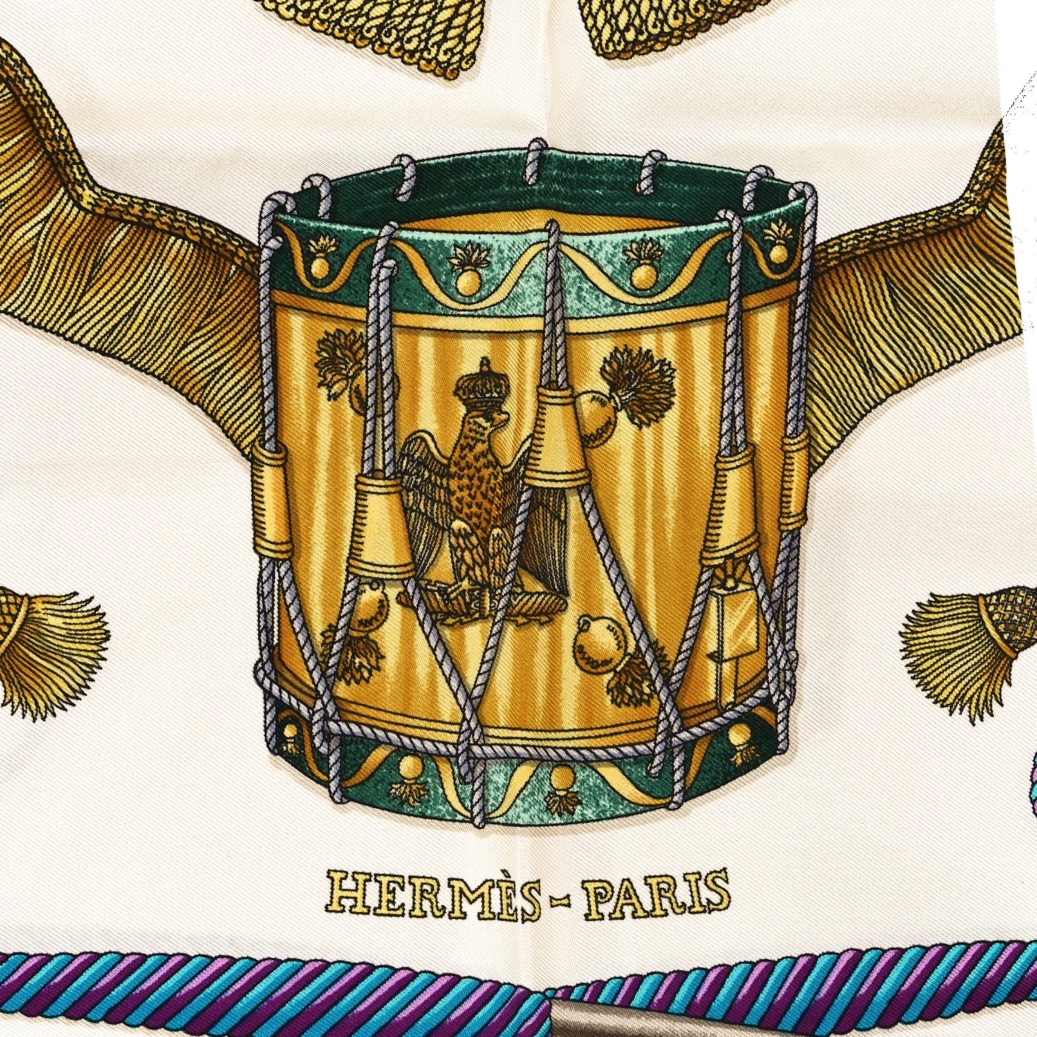 Hermes Silk Les Tambours Scarf 90 1785363 – FASHIONPHILE