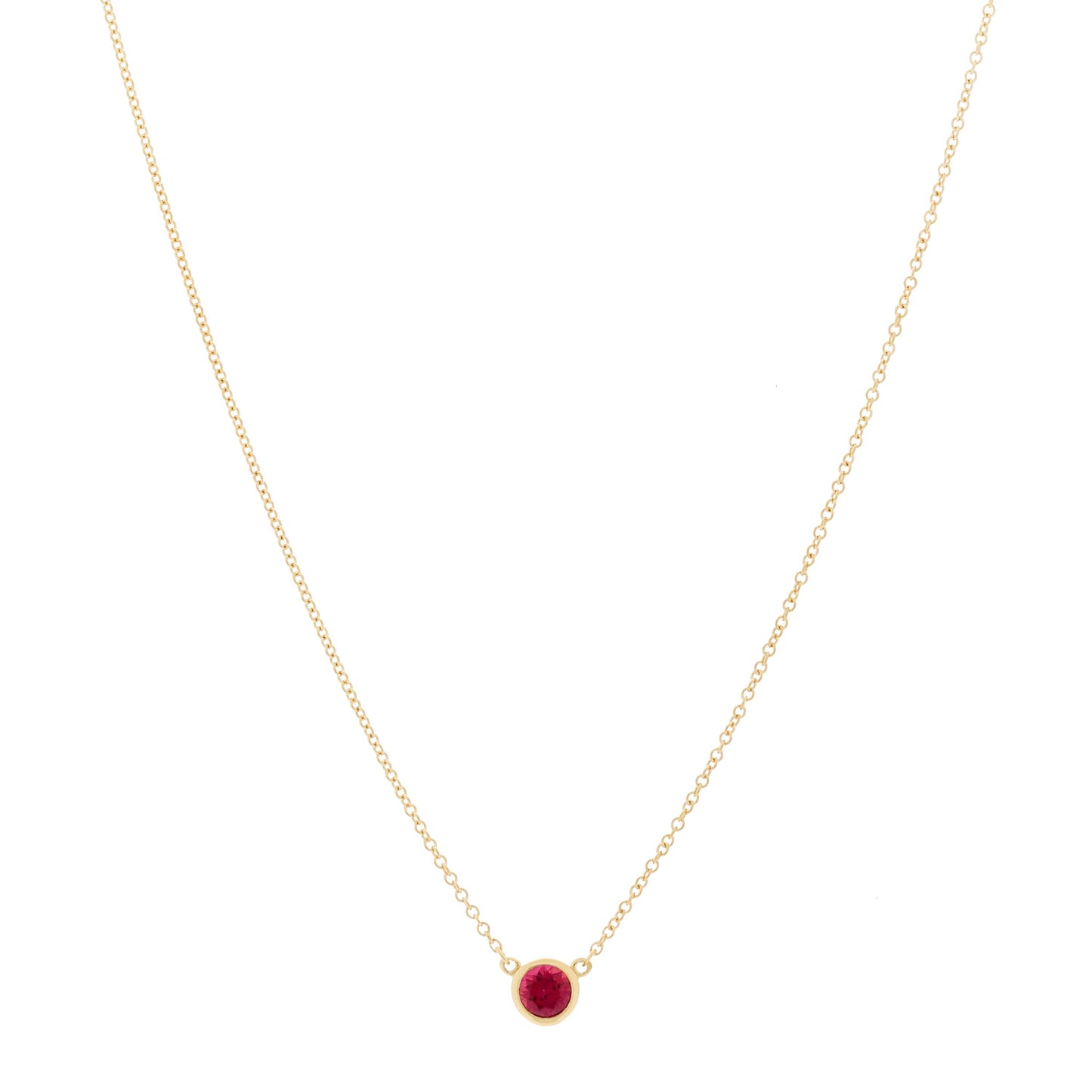 18K Yellow Gold Ruby Elsa Peretti Color By The Yard Pendant Necklace