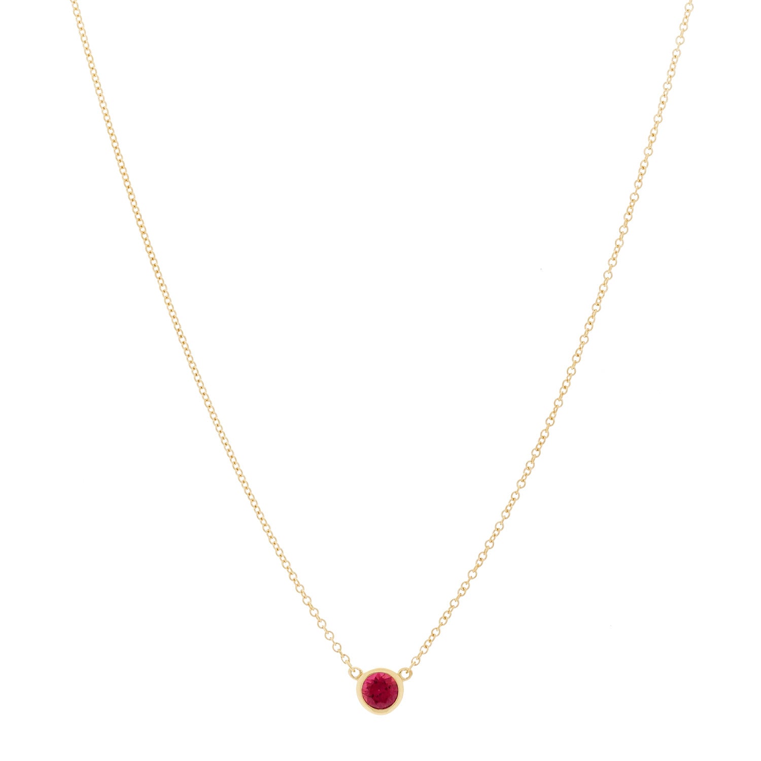 Tiffany 18K Yellow Gold Ruby Elsa Peretti Color By The Yard Pendant Necklace 1 of 5