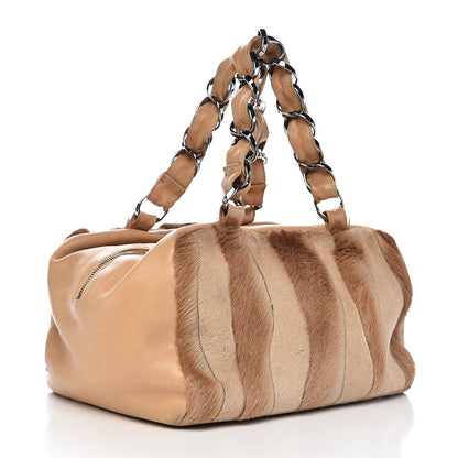 Chanel Lambskin Pony Hair Shoulder Bag Beige 3 of 20