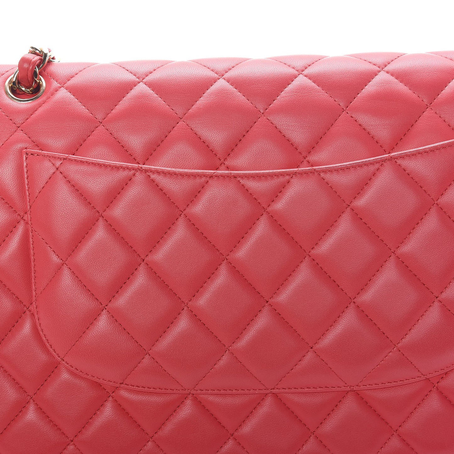 Lambskin Quilted Jumbo Double Flap Dark Pink