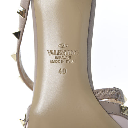 Valentino Garavani Patent Rockstud Cross Strap 50mm Mules 40 Water Rose Poudre 8 of 9