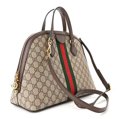 Gucci GG Supreme Monogram Web Medium Ophidia Top Handle Dome Bag Brown 3 of 10