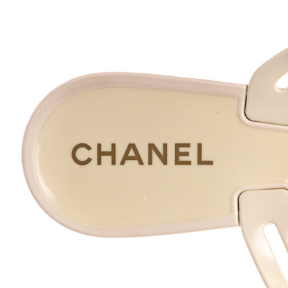 Chanel Jelly Camellia Thong Sandals 39 Ivory Black 6 of 15