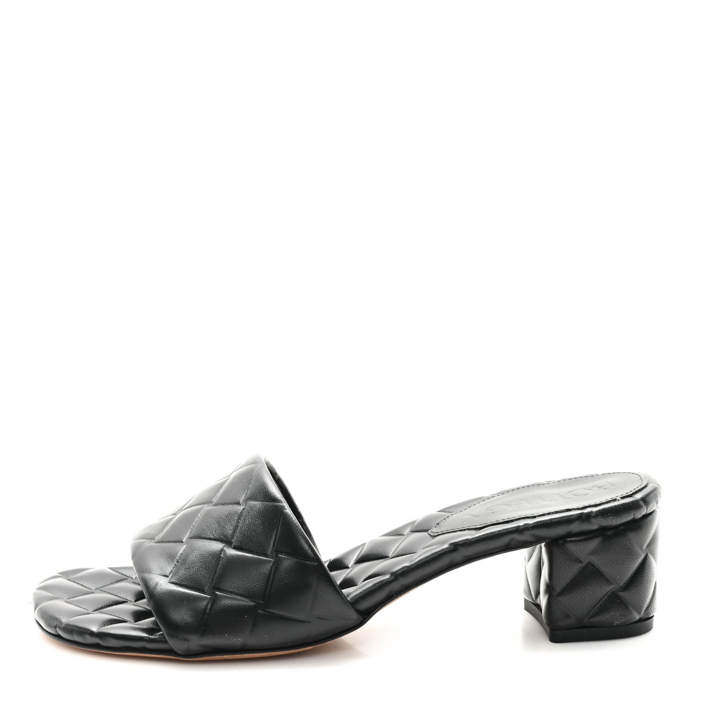 Lambskin Weaving Effect Amy Sandals 38.5 Black