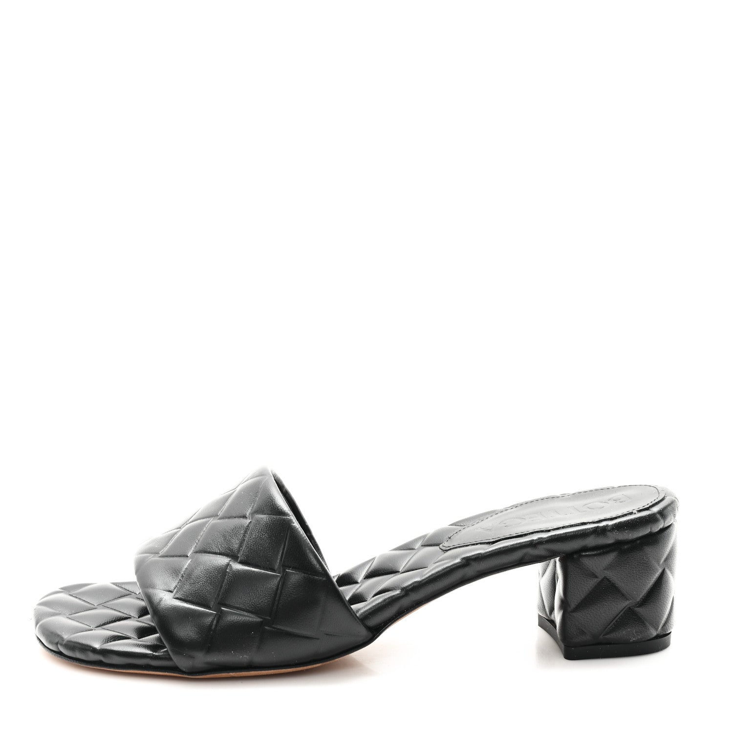 Bottega Veneta Lambskin Weaving Effect Amy Sandals 38.5 Black 1 of 8
