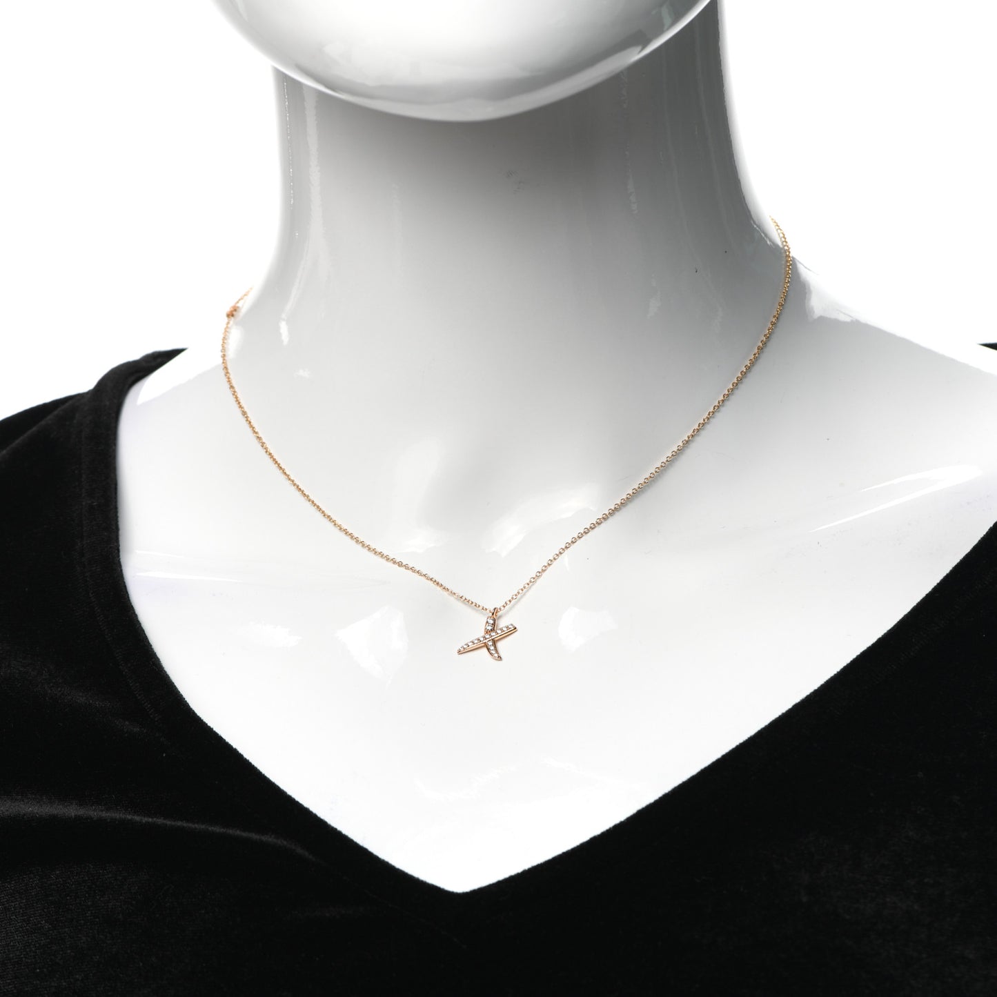 18K Rose Gold Diamond Paloma Picasso Graffiti X Pendant Necklace