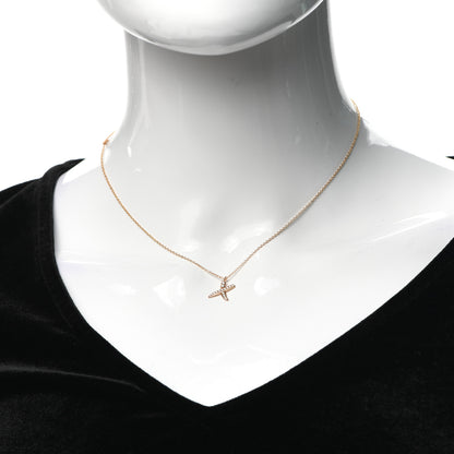 Tiffany 18K Rose Gold Diamond Paloma Picasso Graffiti X Pendant Necklace 2 of 5