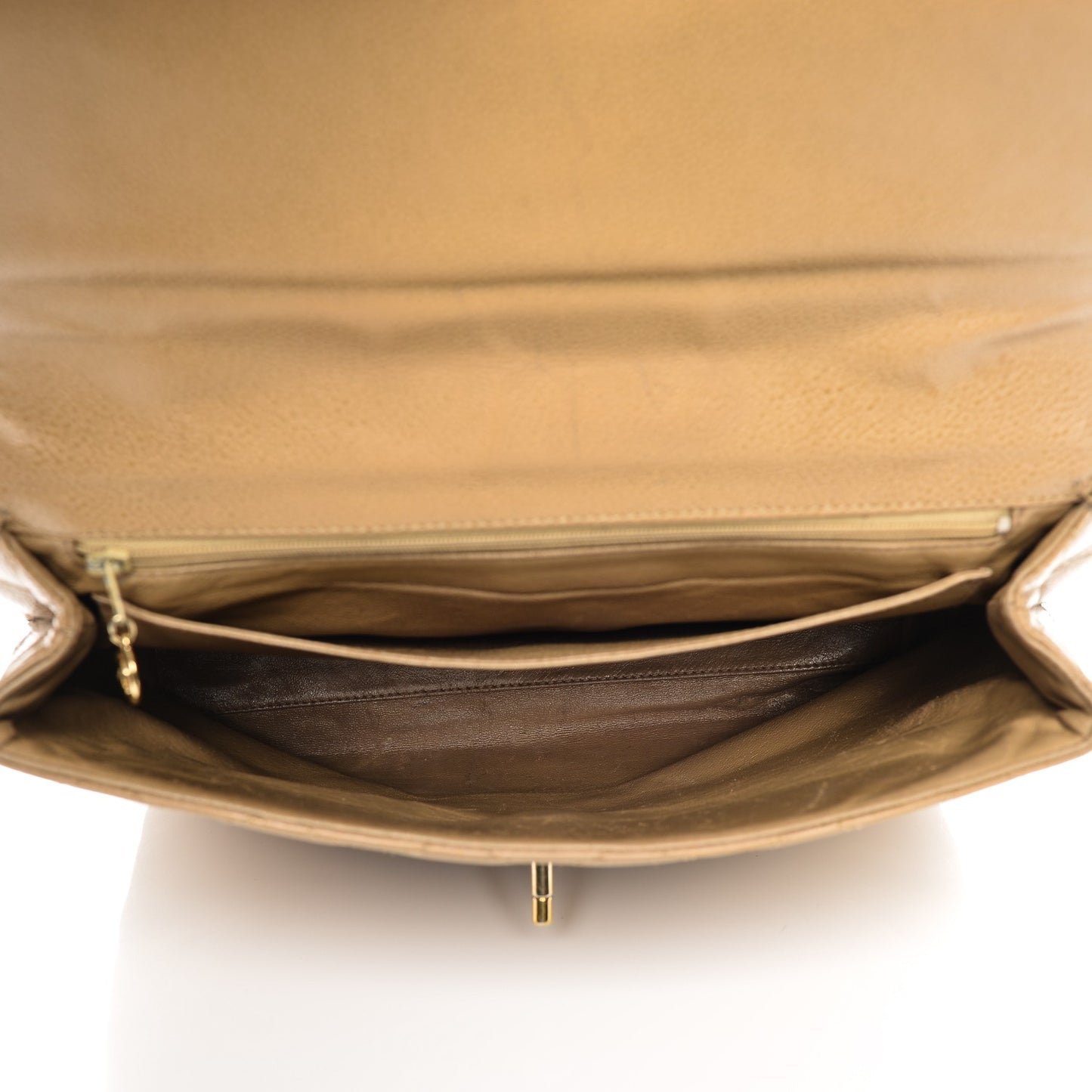 Caviar Quilted Jumbo Kelly Flap Beige