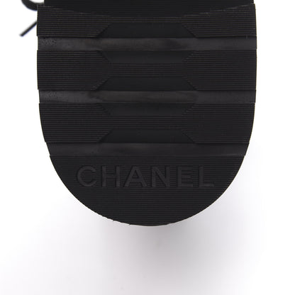 Chanel Shiny Goatskin Calfskin Quilted Lace Up Combat Boots 36 Black 7 of 9