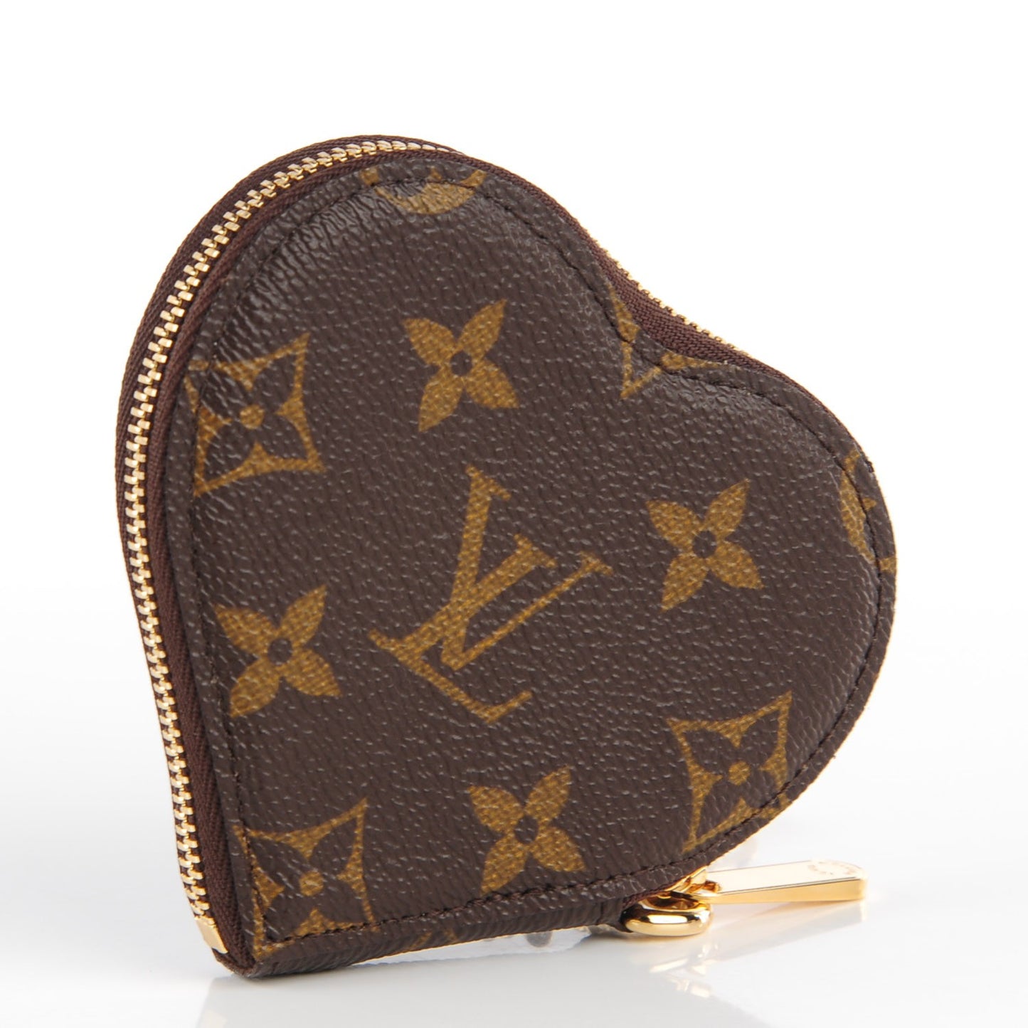 Monogram Leopard Coeur Heart Coin Purse Blanc Corail