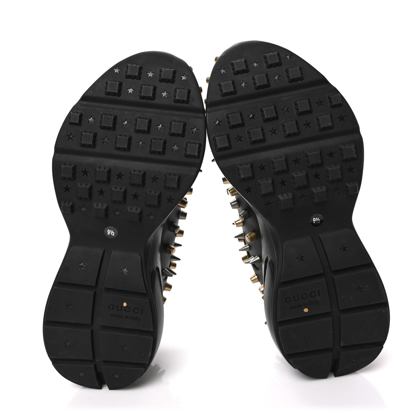 Demetra Spike Studded Mens Rhyton Sneakers 9.5 Black