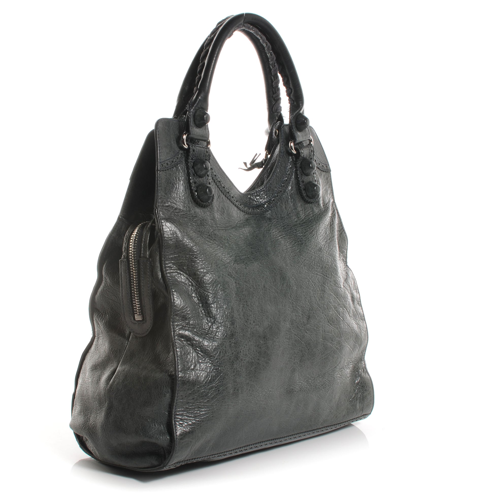 Balenciaga Agneau Giant Brogues Hardware Folder Storm 3 of 8