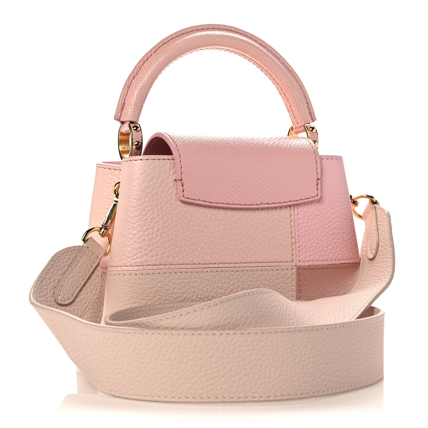 Louis Vuitton Taurillon Karung Patchwork Mini Capucines Pink 3 of 10