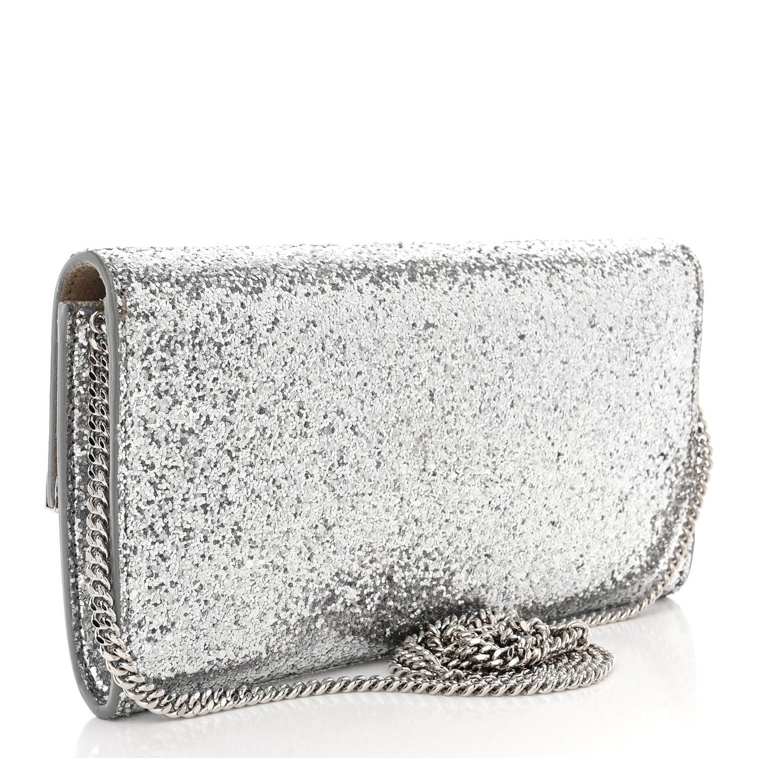 Jimmy Choo Glitter Emmie Clutch Silver 3 of 14