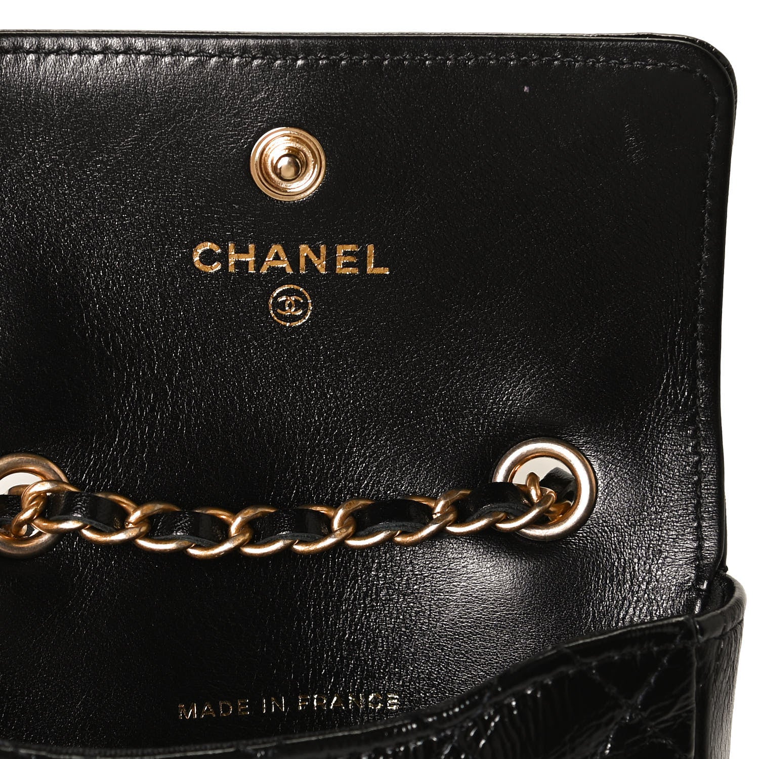 Chanel Shiny Aged Calfskin Quilted Waist Belt Bag Black 9 of 12