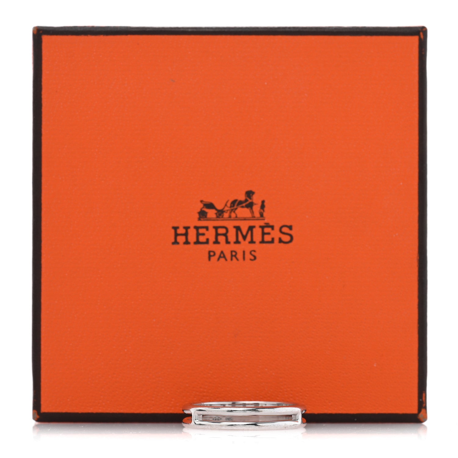 Hermes 18K White Gold Ariane Wedding Band Ring 55 7.25 5 of 5