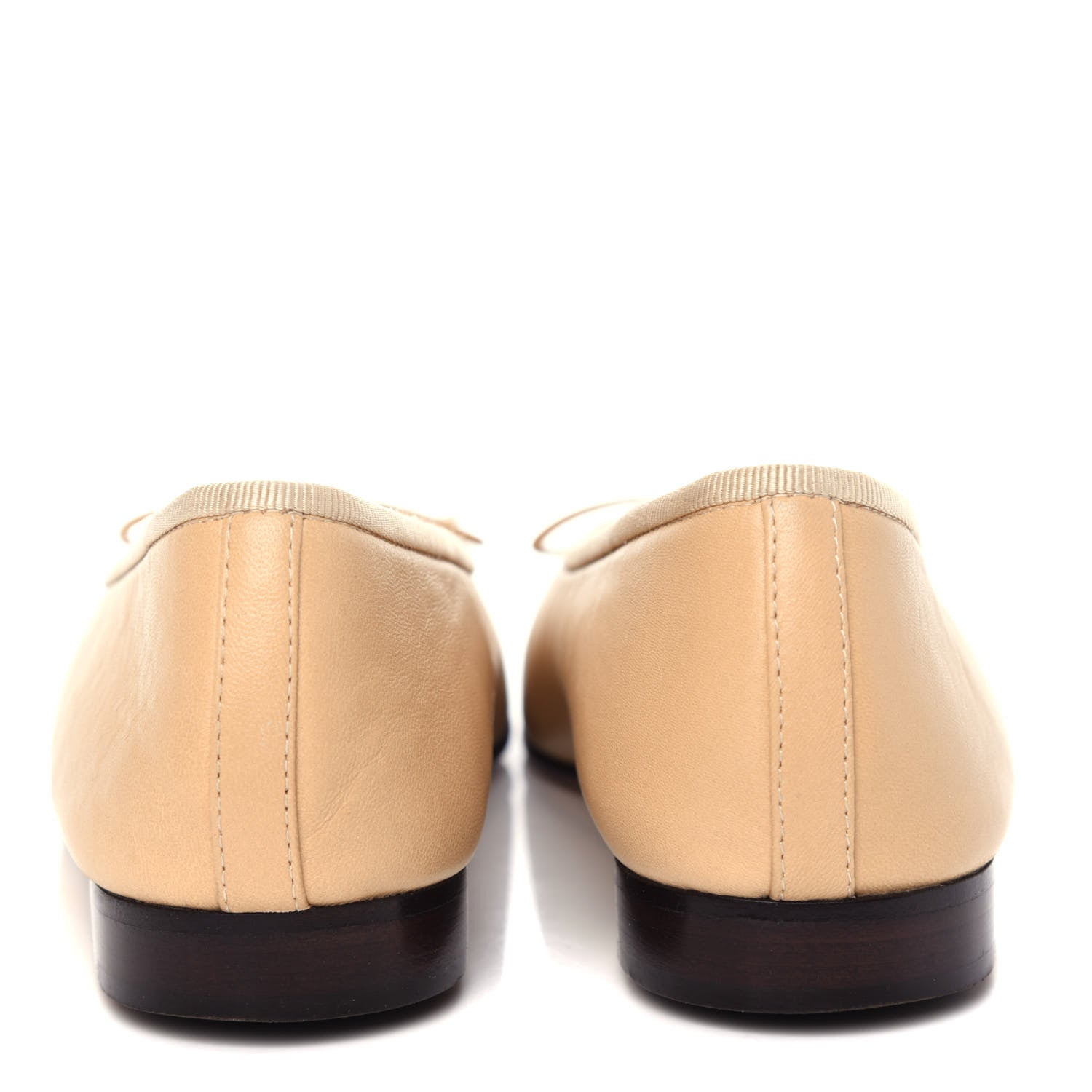 Chanel Lambskin CC Cap Toe Ballerina Flats 35 Beige Black 6 of 11