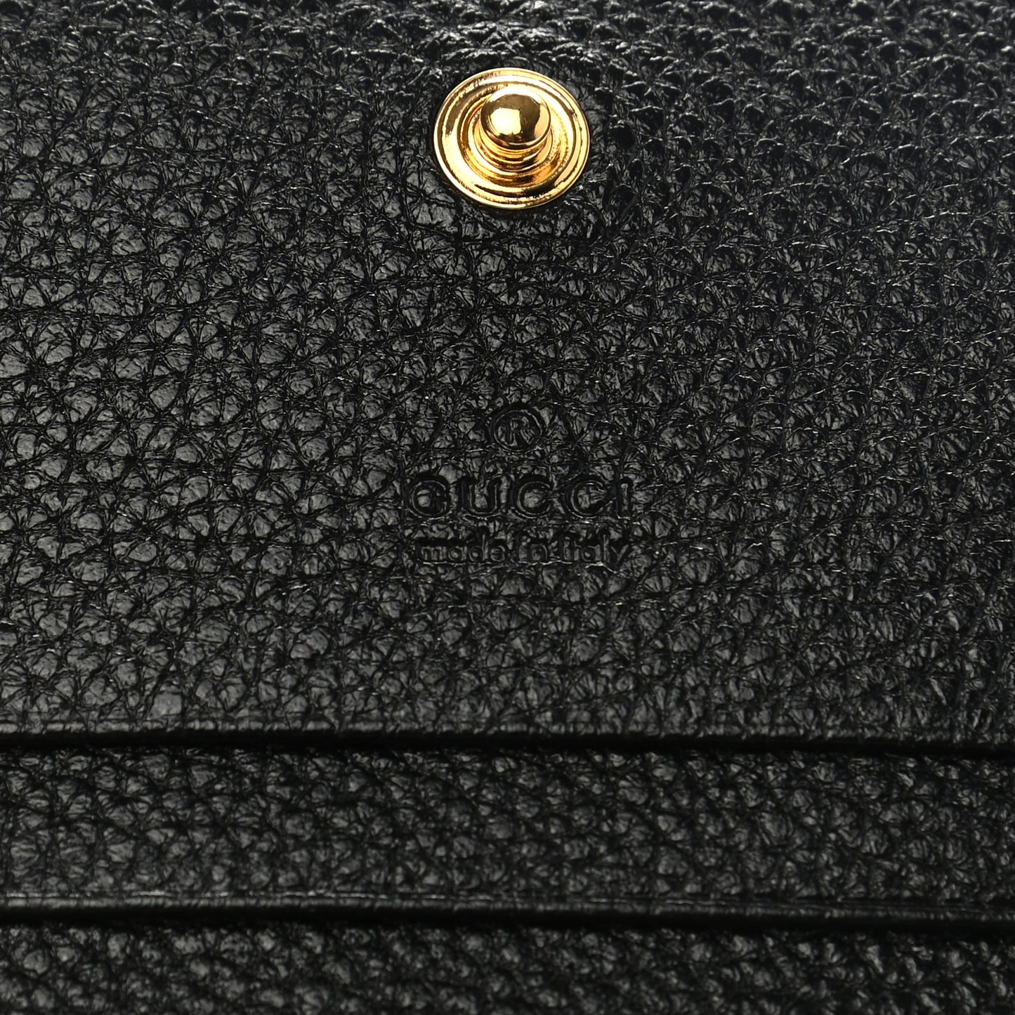 Grainy Calfskin Zumi Chain Card Case Wallet Black