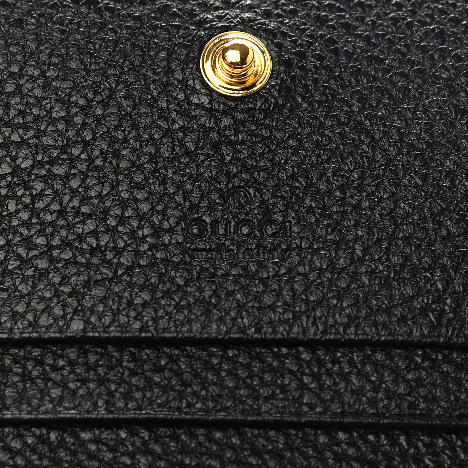 Gucci Grainy Calfskin Zumi Chain Card Case Wallet Black 6 of 7