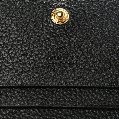 Gucci Grainy Calfskin Zumi Chain Card Case Wallet Black 6 of 7
