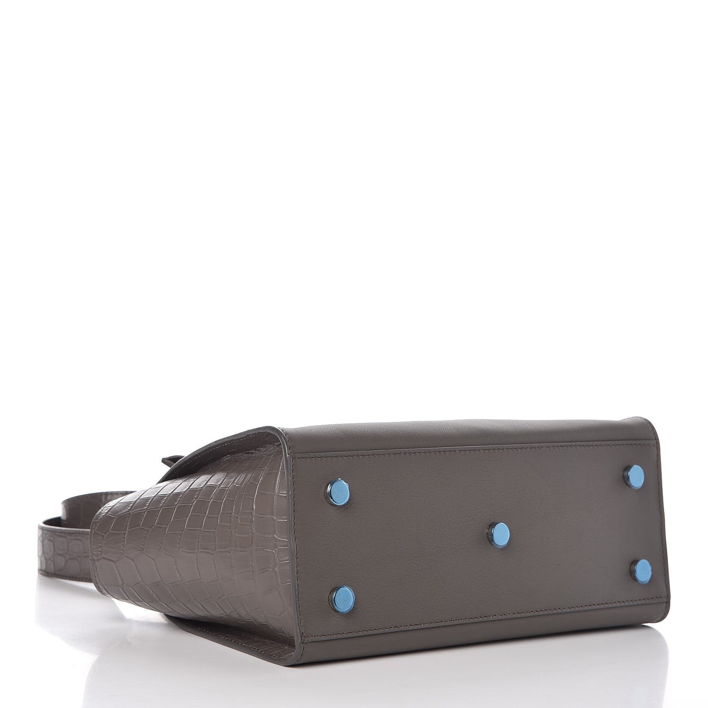 Smooth Calfskin Crocodile Embossed Baby Monogram Downtown Cabas Earth