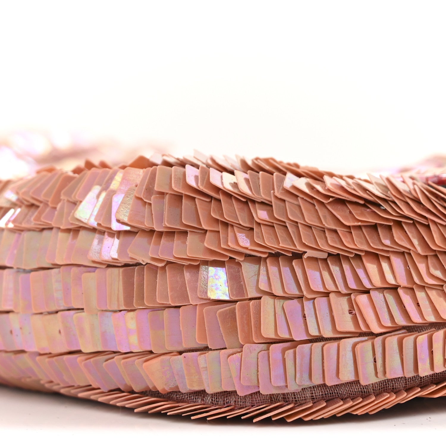 Fendi Sequin Beaded Baguette Pink Dark Brown 9 of 13
