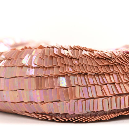 Fendi Sequin Beaded Baguette Pink Dark Brown 9 of 13