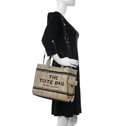 Marc Jacobs Straw Jacquard Medium The Traveler Tote Bag Natural 2 of 10