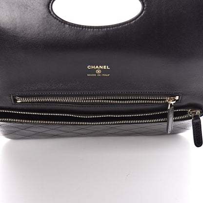 Chanel Shiny Crumpled Calfskin Small 31 Pouch Black 5 of 8
