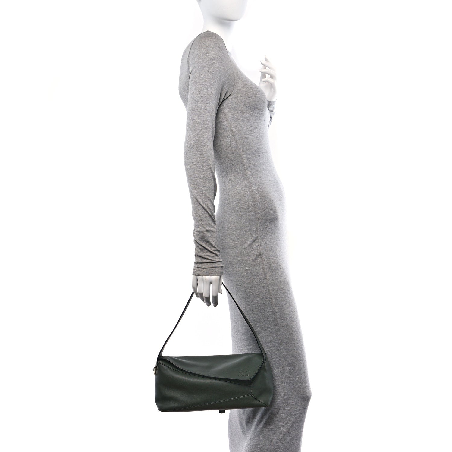 Loewe Calfskin Puzzle Hobo Army Green 2 of 9
