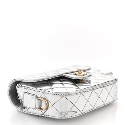 Chanel Mirror Calfskin Metallic Calfskin Quilted Hollywood Boulevard Mini Flap With Star Coin Purse Silver 5 of 11