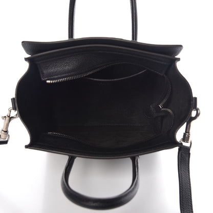 Celine Drummed Calfskin Nano Luggage Black 5 of 8