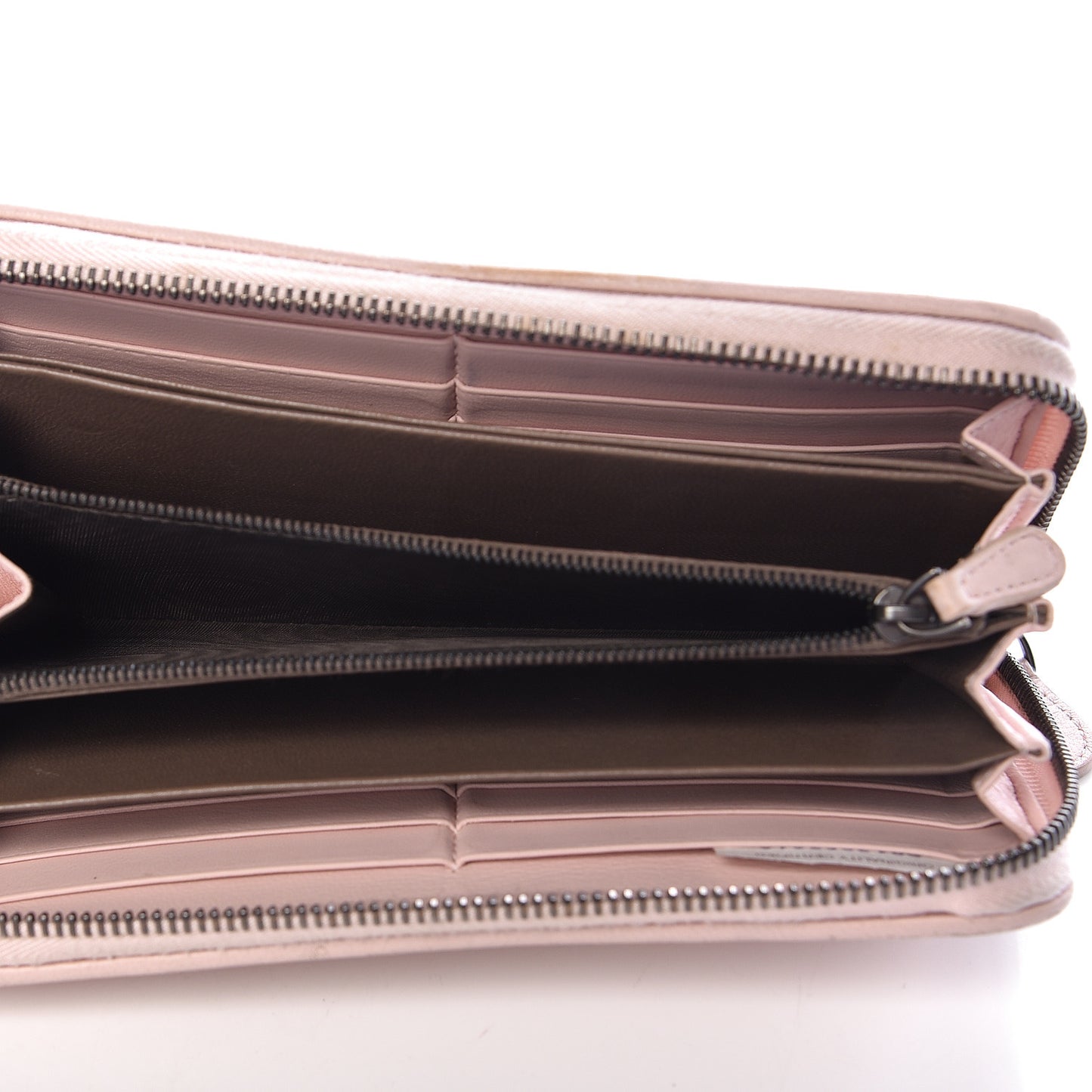 Nappa Intrecciato Zip Around Wallet Lotus