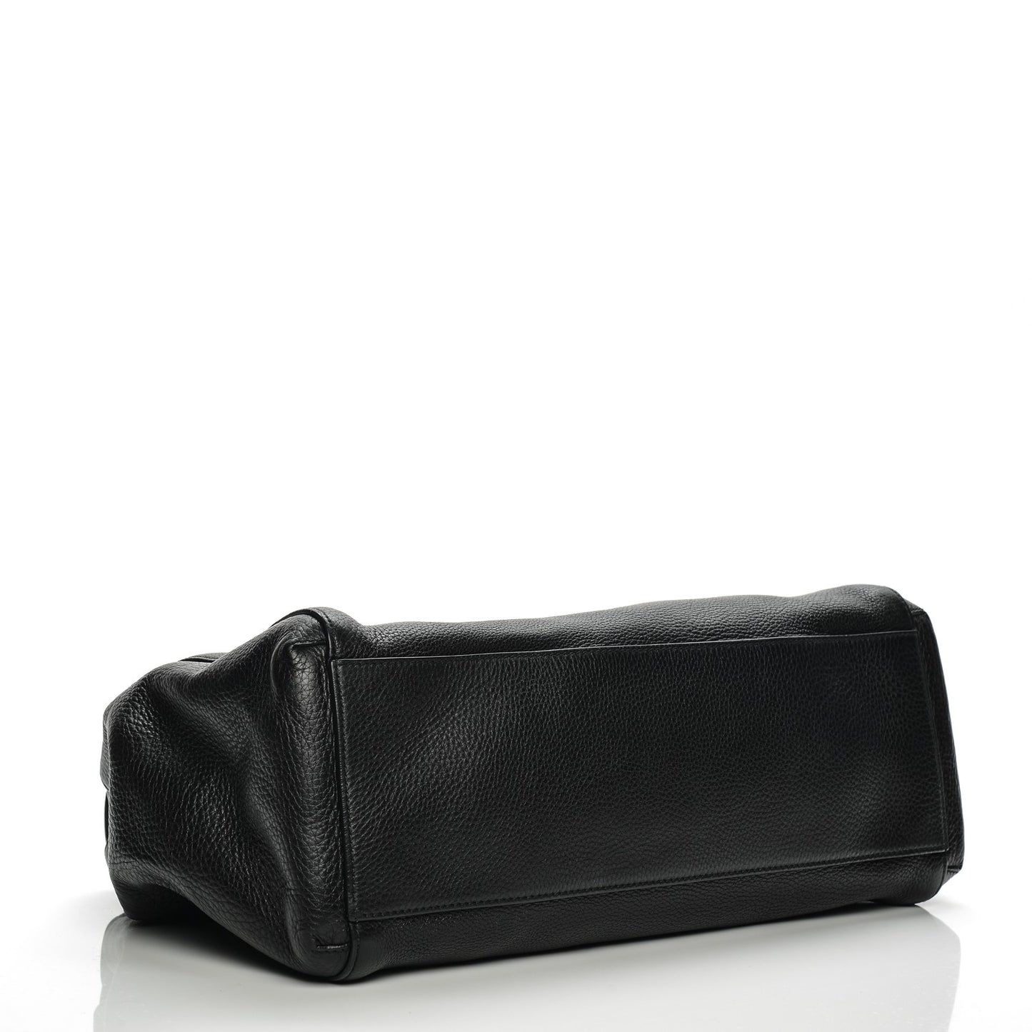 Pebbled Calfskin Lady Tassel Top Handle Bag Black