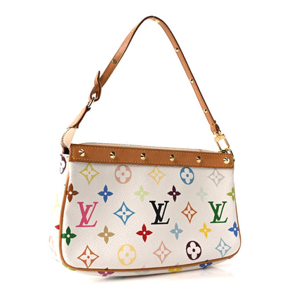 Louis Vuitton Monogram Multicolor Pochette Accessories White 3 of 9