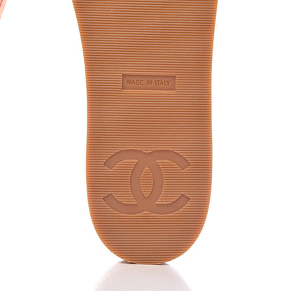 Chanel Tweed Lambskin Logo Mules 39 Pink Red 8 of 10
