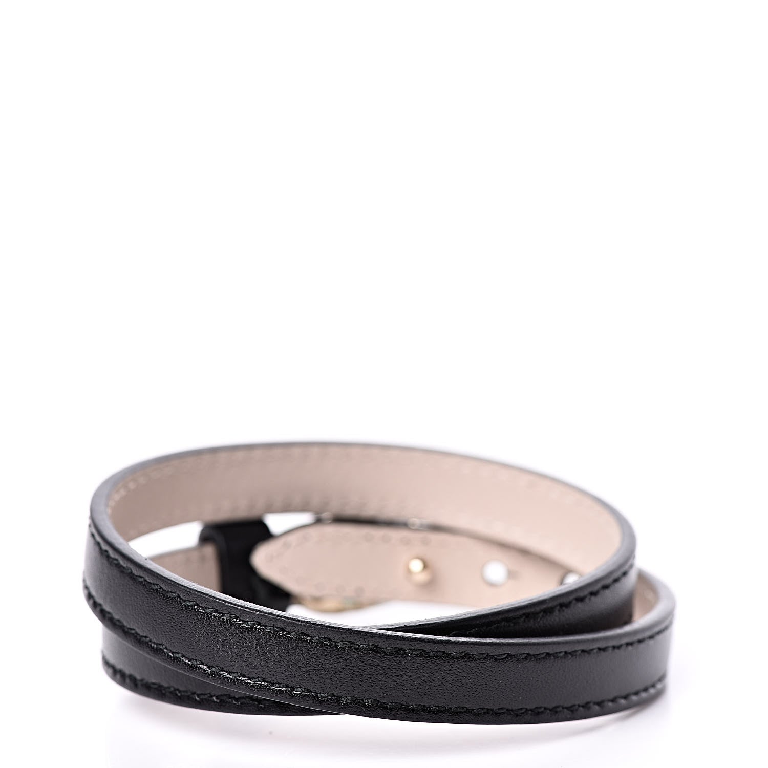 Bulgari Calfskin Serpenti Forever Double Coil Bracelet Black 3 of 6