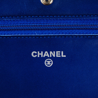 Chanel Jersey Quilted Reissue Wallet On Chain WOC Blue 5 of 8