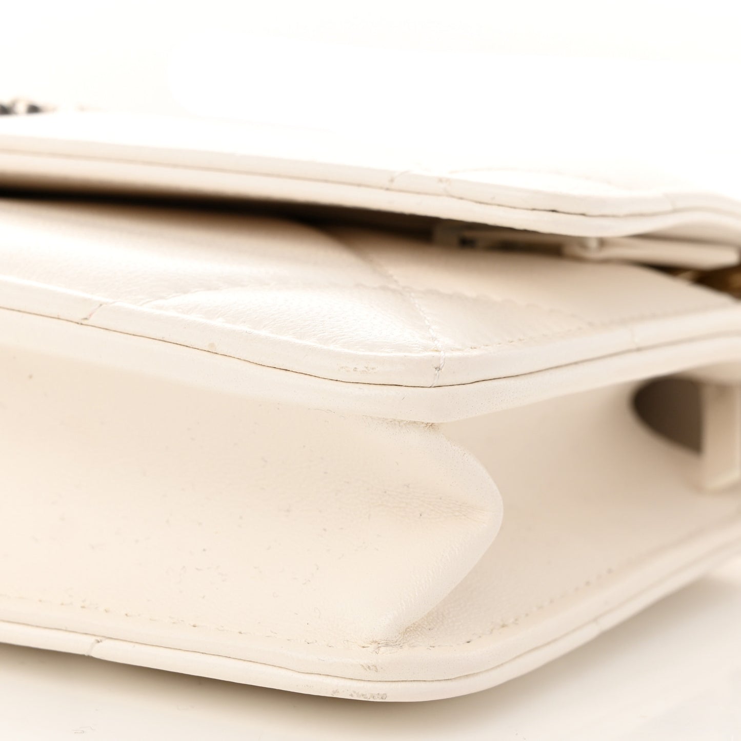 Lambskin Quilted Chanel 19 Wallet On Chain WOC White