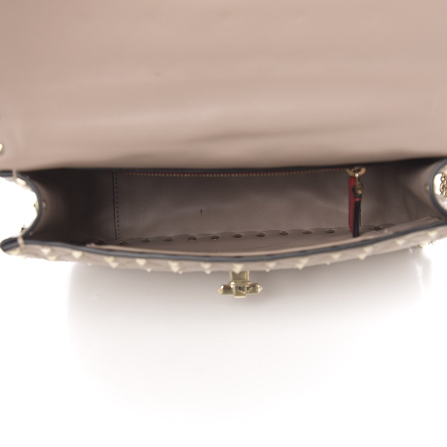 Lambskin Medium Rockstud Spike Shoulder Bag Poudre
